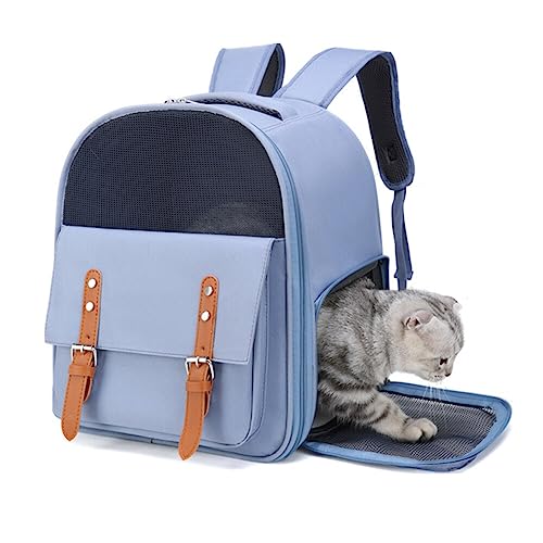 Haustier Rucksack für Katzen und Hunde,Tragbare Katzentasche mit Netzfenster Haustier Rucksäcke Haustier Tragetasche Katzenrucksack Hunderucksack Atmungsaktive Rucksack für große Katzen Kleine Hunde von Surakey