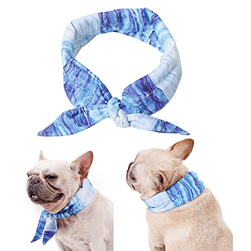 Surakey Hunde Halstücher Kühlend,Kühlhalsband für Hunde, Bandana Kühlend für Hund,Atmungsaktiv Wärmeableitung Bandana Hund,Leicht Niedlich Abkühlung Kopftücher Sommer Pet Instant Cooling Schal, L von Surakey