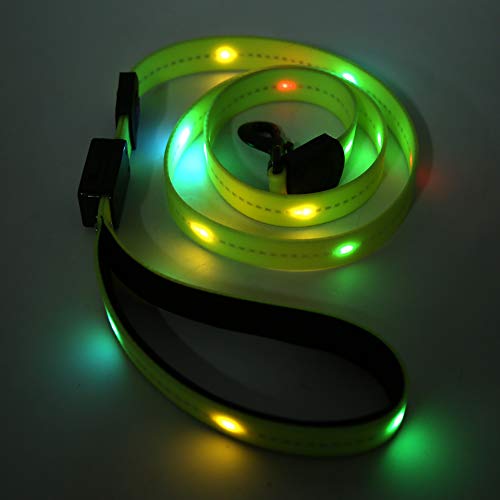 Haustier-Traktionsseil, kann keinen Knoten binden, Haustier kann bei Regen schnell gefunden werden, USB-Ladezug mit Zugleine(Fluorescent green) von Surebuy