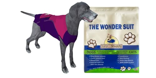 Surgi Snuggly Waschbar Einweg Hund Windeln Keeper - Für männlich und weiblich Hunde - Passt Welpen zu Erwachsenen-Hunde - Eine Einfache Lösung auf EIN Everyday Problem, Xtra Large Long, Plum/Swirl von Surgi~Snuggly