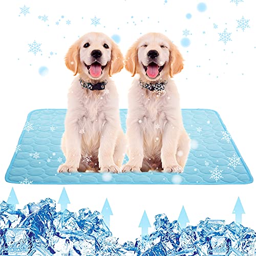 Suroomy Kühlmatte für Haustiere, selbstkühlend, für Hunde, Katzen, drinnen und draußen, Größe XL (71,1 x 101,6 cm), Blau von Suroomy