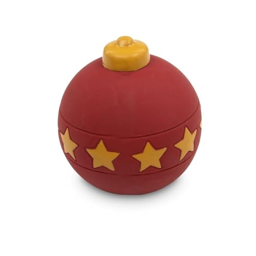 Surrey Feed Hundeball aus Latex, Weihnachtskugel-Design, Rot von Surrey Feed