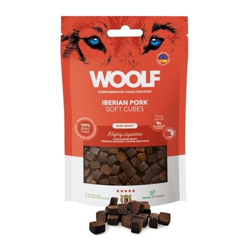 Woolf Iberian Pork Soft Cubes Hundeleckerlis für Hunde, 100 g, Einzelpackung von Surrey Feed