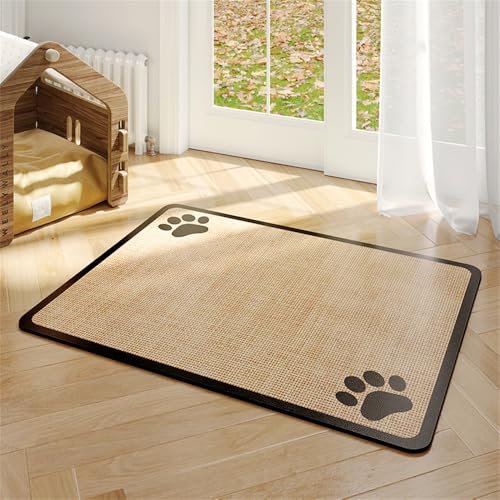 Surwin Napfunterlage für Hund Katzen Haustier Futtermatte mit Sisal-Muster Super Saugfähige Futternapf Unterlage Schnelltrocknend Rutschfester Waschbar Hundenapf Unterlage (Haustier,35x50cm) von Surwin