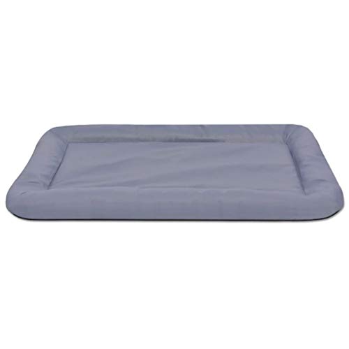 Susany Handwaschbar Hundebett Hundematratze Hundekissen 67 x 43 cm (L x B),Hundematte Hundedecke Kissen,Anti-Rutsch-Füße,Größe: L,PU-beschichtetes Oxford-Gewebe,Grau von Susany