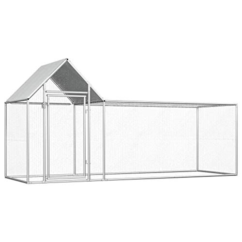 Susany Outdoor-Hühnerkäfig mit Dach Hühnerstall Kleintierstall Freilaufgehege Chickenhouse Outdoor-Gehege Verzinkter Stahl 3x1x1,5 m von Susany