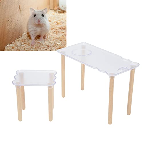 SustVita Holz-Kleintier-Standplattform, inhärentes Spielzeugkäfigzubehör für Hamster, Eichhörnchen, Rennmäuse, Chinchillas, Papageien und Haustierhamster-Plattform für Käfig von SustVita