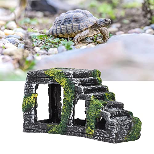 SustVita Maintenance Liberty Basking -Plattform, Schildkrötenkletterplattform Treppe mit Harzaquarium -Ornament für Reptilien, ideal für die Heimdekoration von SustVita