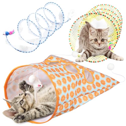 Katzentunneltasche, S-Typ, Federn, Katzenschlauch-Tunnelspielzeug, lustiges Haustier-Unterhaltungsspielzeug, tragbare Katze, selbstinteraktives Spielzeug für Indoor-Katzen, Kätzchen zum Spielen, Üben von Sutowe