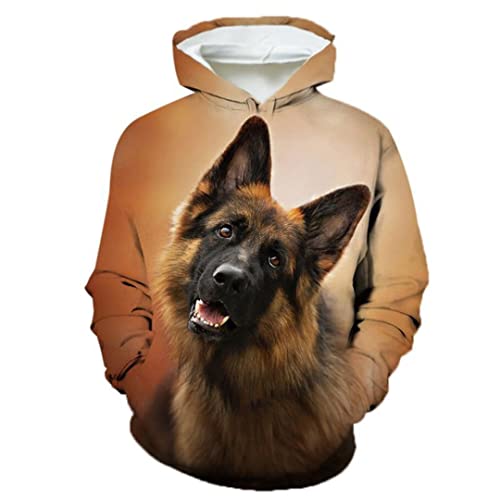 Unisex Lustige 3D Druck Niedlich Tier Hund Hoodie Haustier Hund Grafik Kapuzenpullover 4L von Suwequest