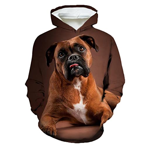 Unisex Lustige 3D Druck Niedlich Tier Hund Hoodie Haustier Hund Grafik Kapuzenpullover Sweatshirt 2L von Suwequest