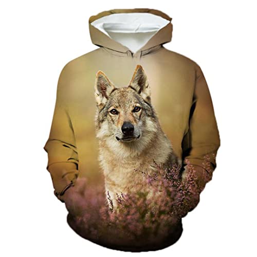 Unisex Lustiger 3D-Druck Niedlich Tier Hund Hoodie Haustier Hund Grafik Kapuzenpullover 3 4XL von Suwequest