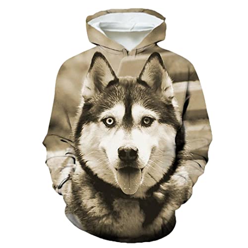 Unisex Lustiger 3D-Druck Niedlich Tier Hund Hoodie Haustier Hund Grafik Kapuzenpullover 5 4XL von Suwequest