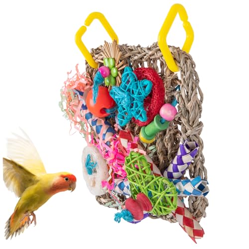 Shot -Spielzeug, Hängende Vogelfutterspielzeug, gewebter Klettervogel -Kauspielzeug, farbenfrohe Sittich -Käfig -Accessoires für Papagei, Cockatiel, Lovebird, Budgie, Conure. von Suxdlan