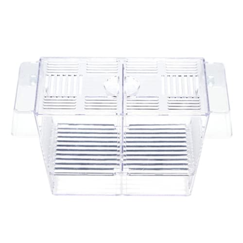 Fischzuchtbox, transparente Kunststoff-Aquarium-Brutbox, Isolationsbox für Aquarien mit Saugnapf für Tropische Guppy-Fische (L: 13,5 x 9,5 cm) von Suxgumoe