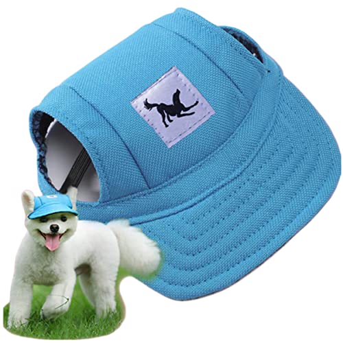 Hunde Baseballmütze, Verstellbar Outdoor Sport Hunde Sonnenhut Hundecap mit Ohrlöchern für Haustiere Hund Katze (Blau, XL) von Suxgumoe