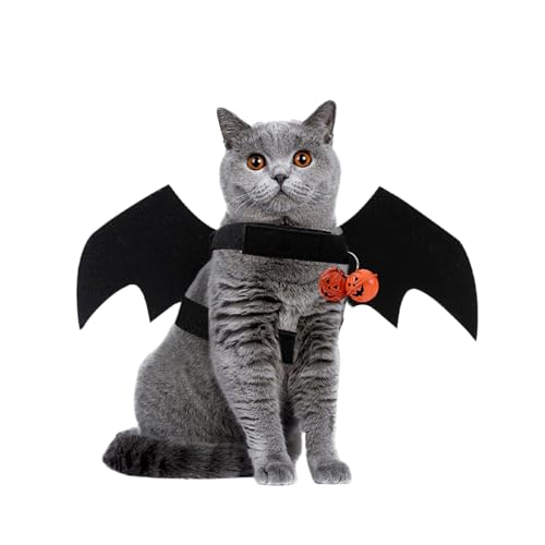 Katze Fledermaus Flügel für Halloween Dekorationen, Halloween Welpen Fledermaus Flügel Kostüm, Haustier Hunde Cosplay Fledermaus Kostüm für Katzen Kleine Hunde Halloween Geburtstag Party Foto von Suxgumoe