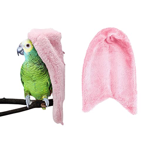 Komfort Ecke Fleece Vogeldecke, Vogelnest Hängendes Spielzeug, Warmes Vogelnest für Käfig, Hängende Hängematte Spielzeug für Sittiche Nymphensittich Taube (Medium, Rosa) von Suxgumoe