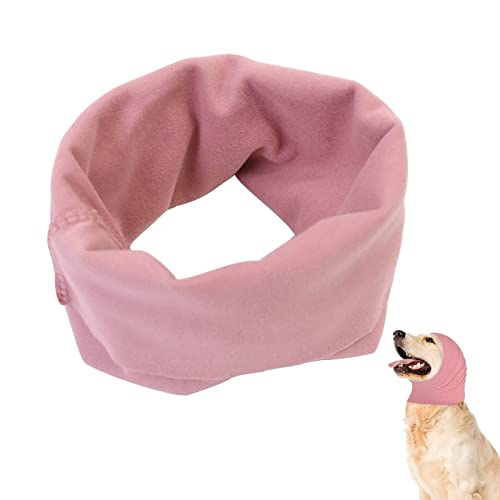 Ohrenschützer für Hunde, Ohrenschützer für Hunde und Katzen zur Linderung von Angstzuständen beruhigend dehnbar Lärmschutz Snood Stirnband Hunde Hoodie für Nacken und Ohrenwärmer Pflege (L, Rosa) von Suxgumoe