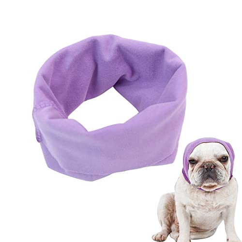 Ohrenschützer für Hunde, Ohrenschützer für Hunde und Katzen zur Linderung von Angstzuständen beruhigend dehnbar Lärmschutz Snood Stirnband Hunde Hoodie für Nacken und Ohrenwärmer Pflege (M, Violett) von Suxgumoe