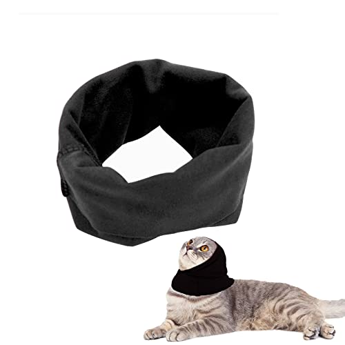 Ohrenschützer für Hunde, Ohrenschützer für Hunde und Katzen zur Linderung von Angstzuständen beruhigend dehnbar Lärmschutz Snood Stirnband Hunde Hoodie für Nacken und Ohrenwärmer Pflege (S, Schwarz) von Suxgumoe