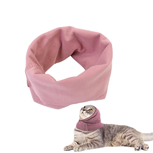 Ohrenschützer für Hunde, Ohrenschützer für Hunde und Katzen zur Linderung von Angstzuständen beruhigend dehnbar Lärmschutz Snood Stirnband Hunde Hoodie für Nacken und Ohrenwärmer Pflege (S, Rosa) von Suxgumoe