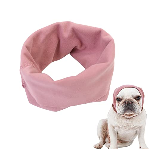 Ohrenschützer für Hunde, Ohrenschützer für Hunde und Katzen zur Linderung von Angstzuständen beruhigend dehnbar Lärmschutz Snood Stirnband Hunde Hoodie für Nacken und Ohrenwärmer Pflege (M, Rosa) von Suxgumoe