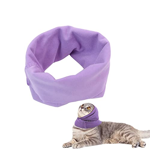 Ohrenschützer für Hunde, Ohrenschützer für Hunde und Katzen zur Linderung von Angstzuständen beruhigend dehnbar Lärmschutz Snood Stirnband Hunde Hoodie für Nacken und Ohrenwärmer Pflege (S, Violett) von Suxgumoe