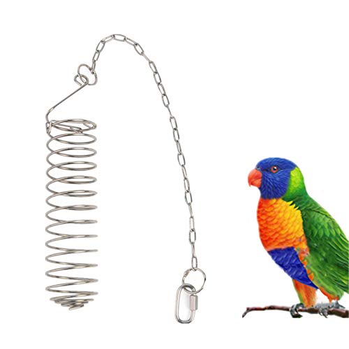 Papagei Obstkorb, Edelstahl Papagei Feeder Obst und Gemüse Halter Vogel Futtersuche Spielzeug für Sittiche, Conure, Aras, Liebesvögel, Finken, Kleintiere von Suxgumoe