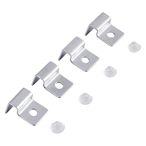 Suxgumoe Edelstahl Aquarium Glas Abdeckung Unterstützung, 4 stücke Aquarium Abdeckung Halter Glasabdeckungs Clips mit silikagel Mat (12mm) von Suxgumoe