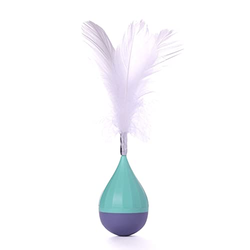 Suxgumoe Katzenspielzeug, Feather Tumbler Pet Cat Toy Interaktiv und entlasten langweilige Katzensticks für Indoor-Katzenkätzchen (GRÜN) von Suxgumoe