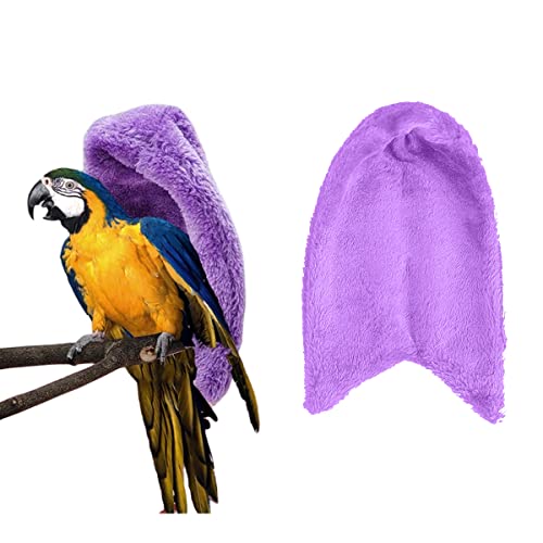 Suxgumoe Komfort Ecke Fleece Vogeldecke, Vogelnest Hängendes Spielzeug, Warmes Vogelnest für Käfig, Hängende Hängematte Spielzeug für Sittiche Nymphensittich Taube (Medium, Lila) von Suxgumoe