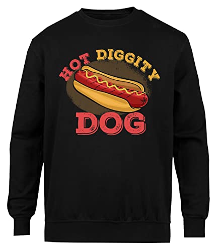 Hot Diggity Dog Jersey Cuello Redondo Unisex Negro von Suzetee