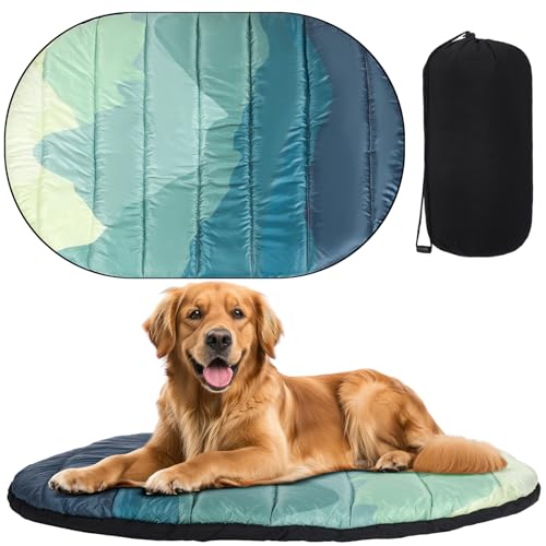 Suzile Outdoor-Reise-Hundebett (96,5 cm L x 68,6 cm B), wasserdichtes Hundebett, waschbar und tragbar, Reise-Haustiermatte für große/mittelgroße Hunde, Haustiermatratze mit Aufbewahrungstasche für von Suzile