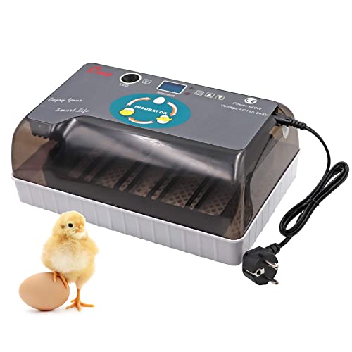 Svauoumu Brutmaschine Vollautomatisch Egg Incubator,Professionelle LED Beleuchtung Eier Inkubator,Temperatur Kontrolle,für GeflüGel Enten HüHner 9-35 Eier (Eu) von Svauoumu