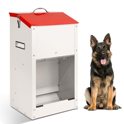 Svauoumu Automatischer Futterautomat für Hunde, 25lb Kapazität Outdoor Dog Feeder Gravity Feeder Chute, Large Dog Travel Refill Feeder von Svauoumu