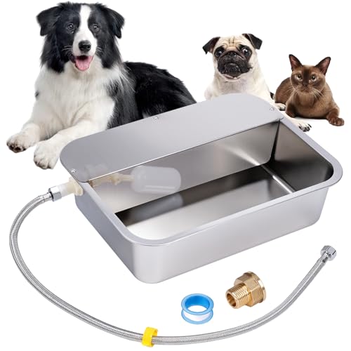 Svauoumu Hundebecken Automatischer Hundewasserspender,11 Liter Outdoor Dog Watere Edelstahl-Wassernapf für große Hunde,Großer Hundewassernapf,Edelstahl-Wassernapf Svauoumu Hundebecken Automatischer Hundewasserspender,11 Liter Outdoor Dog Watere Edelstahl-Wassernapf für große Hunde,Großer Hundewassernapf,Edelstahl-Wassernapf von Svauoumu