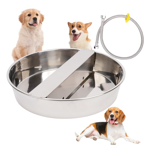 Svauoumu Hundetränke Aus Edelstahl, Automatische Hundetränke Zum Füttern und TräNken Von Welpen, Hundenapf, Wassernapf für Welpen, Geeignet für Mehrere Welpen und Katzen Gleichzeitig von Svauoumu