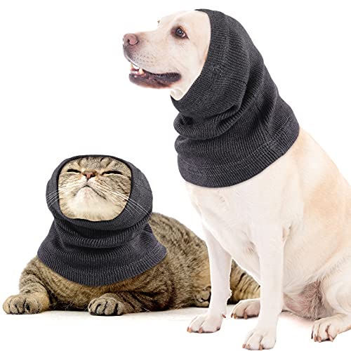 Hund Snood Hund Gehörschutz Hunde Hals und Ohren Wärmer Welpen Ohren Schützer Lärmschutz Hunde Ohrenschützer Haustier Hund Ohr Wickel Snood für Kompfort Anti Angst Baden Lärm Orte, Grau von Svee