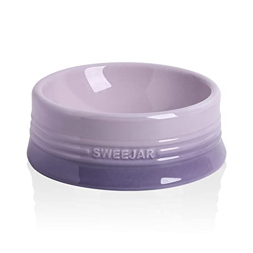 SWEEJAR Gradient Hundenapf, Keramik Hundenapf für große Hunde und große Katze, Porzellan Pet Bowl für Futter und Wasser, 32 oz (Farbverlauf lila) von Sweejar