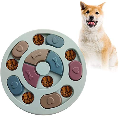 Sweelive Dog Puzzle, Treat Dispenser Puzzle Dog Toy Interaktives Hundespielzeug für Hunde, Hundetraining Games Feeder, langsamer Futternapf für Puppy (blau) von Sweelive