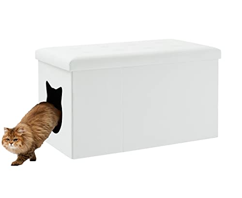 Sweet Barks Designer-Katzentoilette, versteckte Waschraumbank, Ottomane (weiß) von Sweet Barks