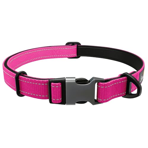 Rosa Hundehalsband Kleine Hunde - Stark Reflektierend Verstellbar Gepolstert Hundehalsbänder - Aluminium V-Ring Hund Sicherheit von Sweetie