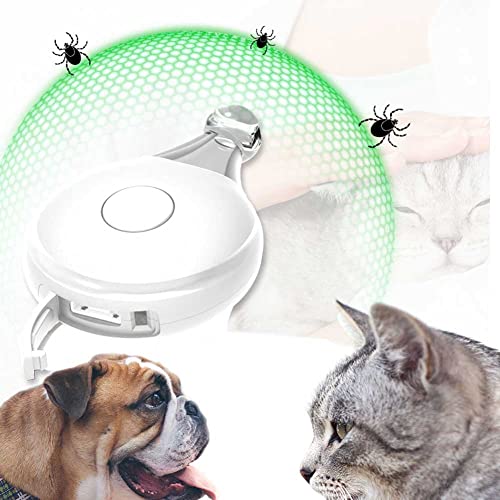 Sweetneed chidad yi Ultraschall Floh Und Zeckenschutz Pet Ultraschall Anhänger Gegen Zecken USB-Aufladung, blinkendes Licht zur Vermeidung von Verlusten in der Nacht, geeignet für Katzen und Hunde von Sweetneed chida yi