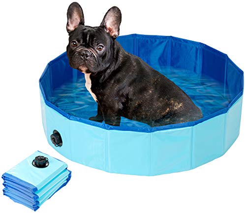 Sweetypet Pool: Faltbarer Hundepool mit rutschfestem Boden & Ablassventil, 80 x 20 cm (Faltbarer Pool, Hundebad, Faltbares Planschbecken) von Sweetypet