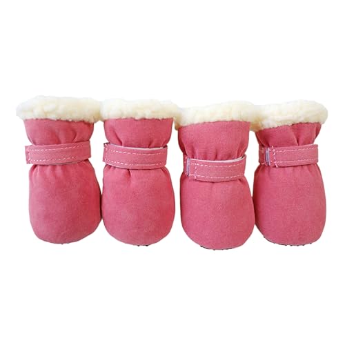 4 x rutschfeste Welpen-Schuhe, winddicht, für den Winter, für Hunde, Schneeschuhe, dick, warm, für Outdoor-Socken, 4 Stück von Sxett