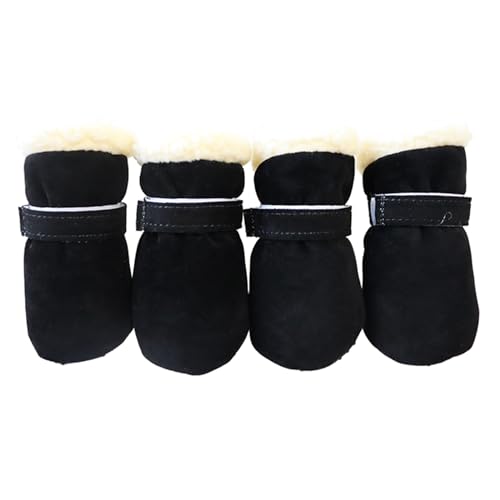 4 x rutschfeste Welpen-Schuhe, winddicht, für den Winter, für Hunde, Schneeschuhe, dick, warm, für Outdoor-Socken, 4 Stück von Sxett