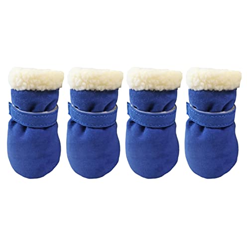 4 x rutschfeste Welpen-Schuhe, winddicht, für den Winter, für Hunde, Schneeschuhe, dick, warm, für Outdoor-Socken, 4 Stück von Sxett