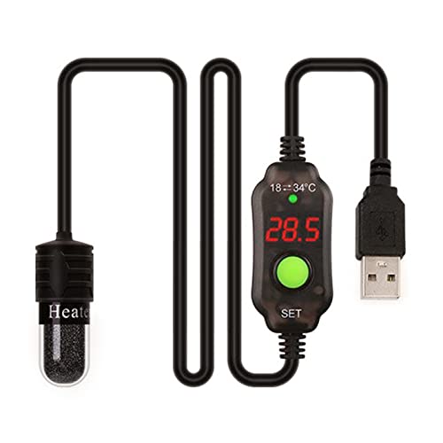 Sxett Heizfisch für Heizung, USB-Ladegerät, Temperaturanzeige, einstellbar 18-34 °C von Sxett