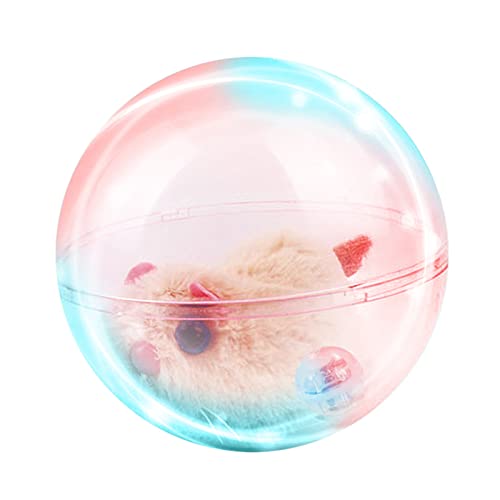 Sxett for Cat Automatischer beweglicher Ball mit Plüschtier im Inneren, batteriebetrieben, zufällige Bewegung, 12,7 cm, transparent von Sxett